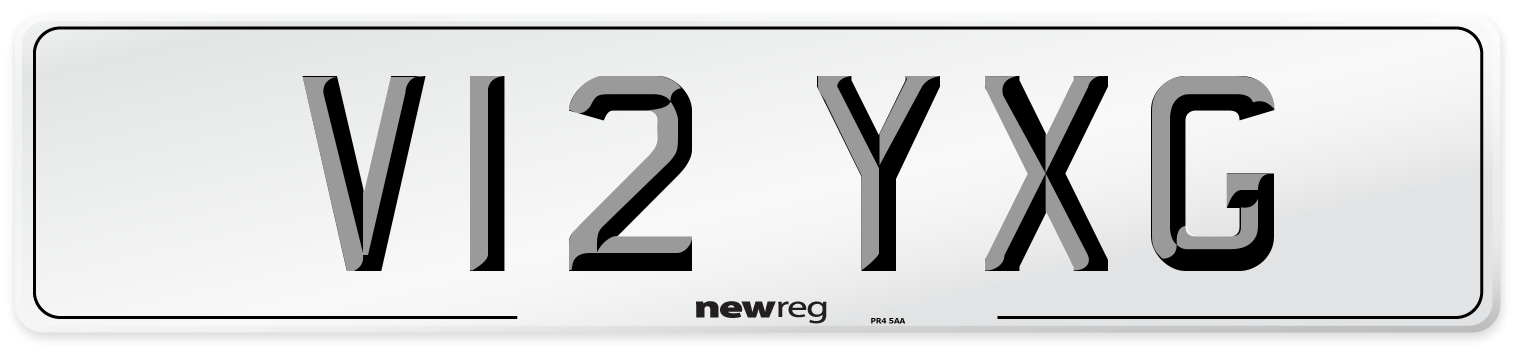 V12 YXG Number Plate from New Reg